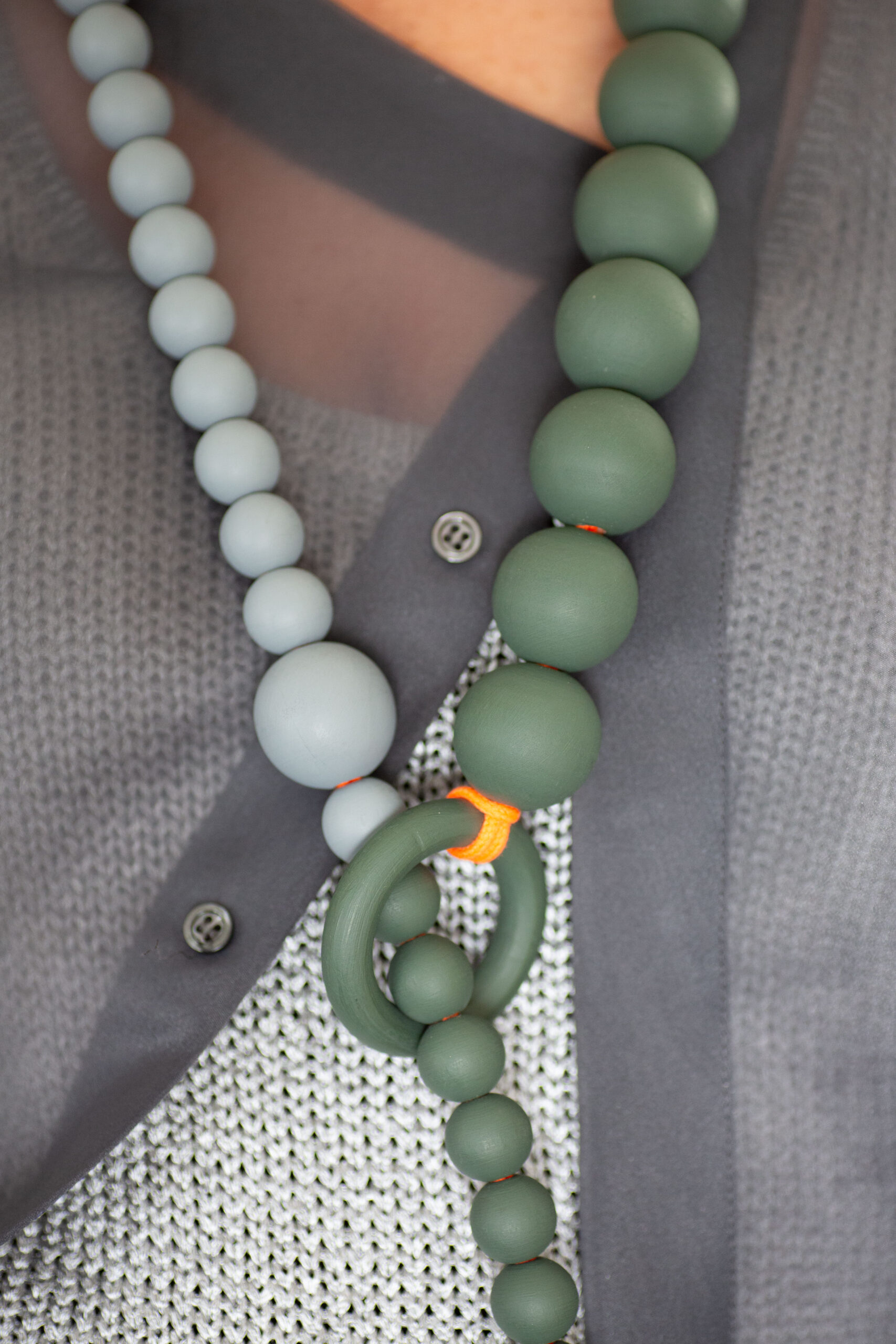 BANDEROL ketting | moss & grey statement collier - Afbeelding 2