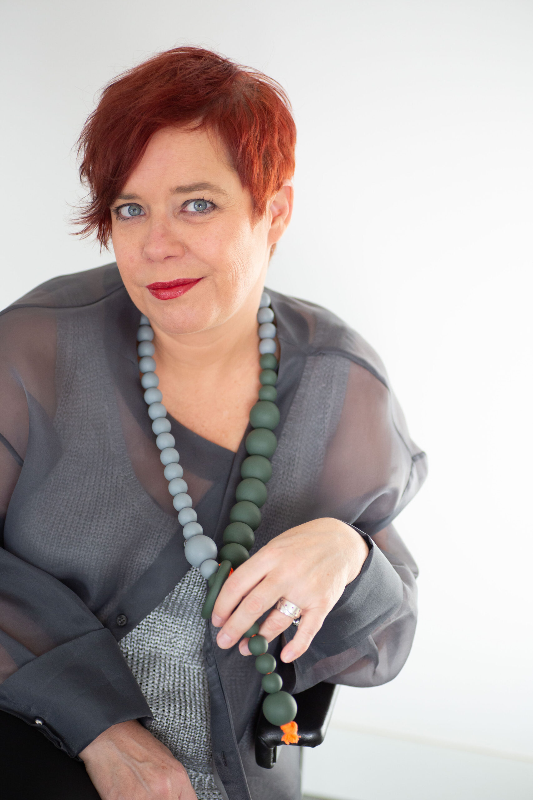 BANDEROL ketting | moss & grey statement collier - Afbeelding 3