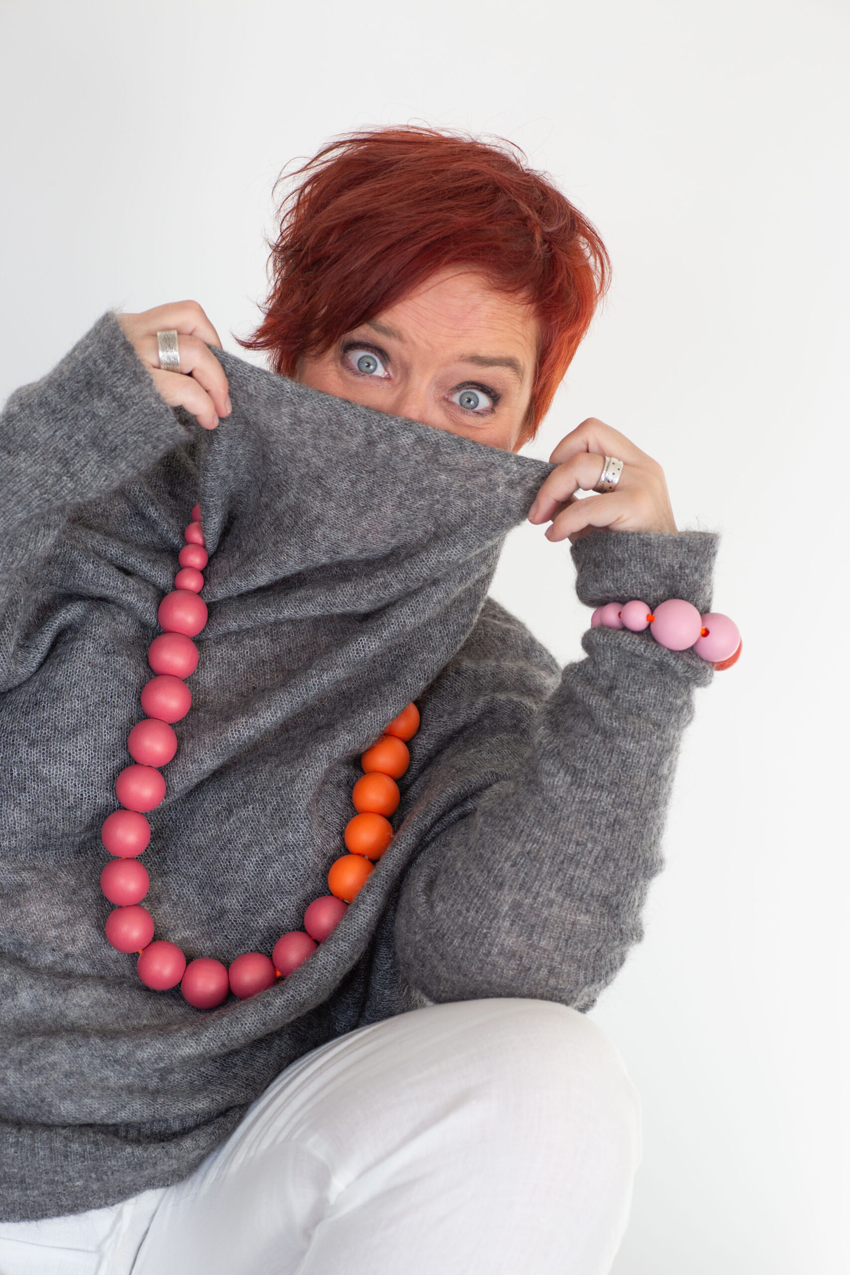 OBLONG ketting | pumpkin & magenta statement collier