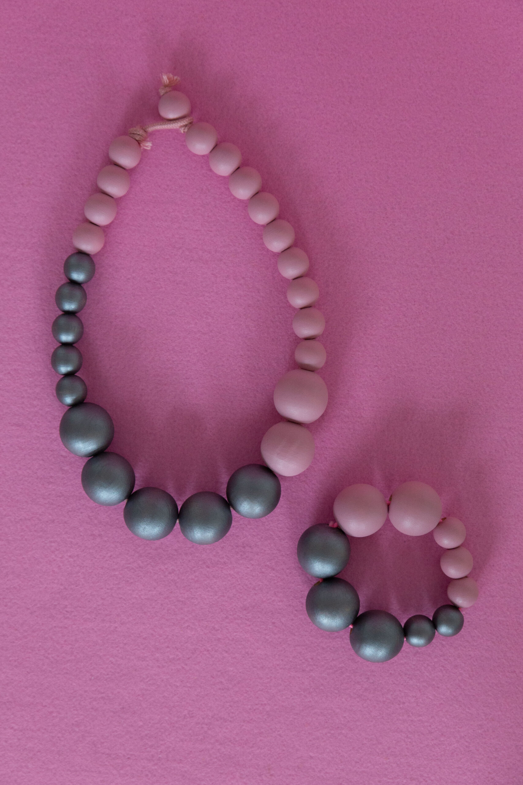 APPENDIX armband | pink & silver minimal bracelet - Afbeelding 3